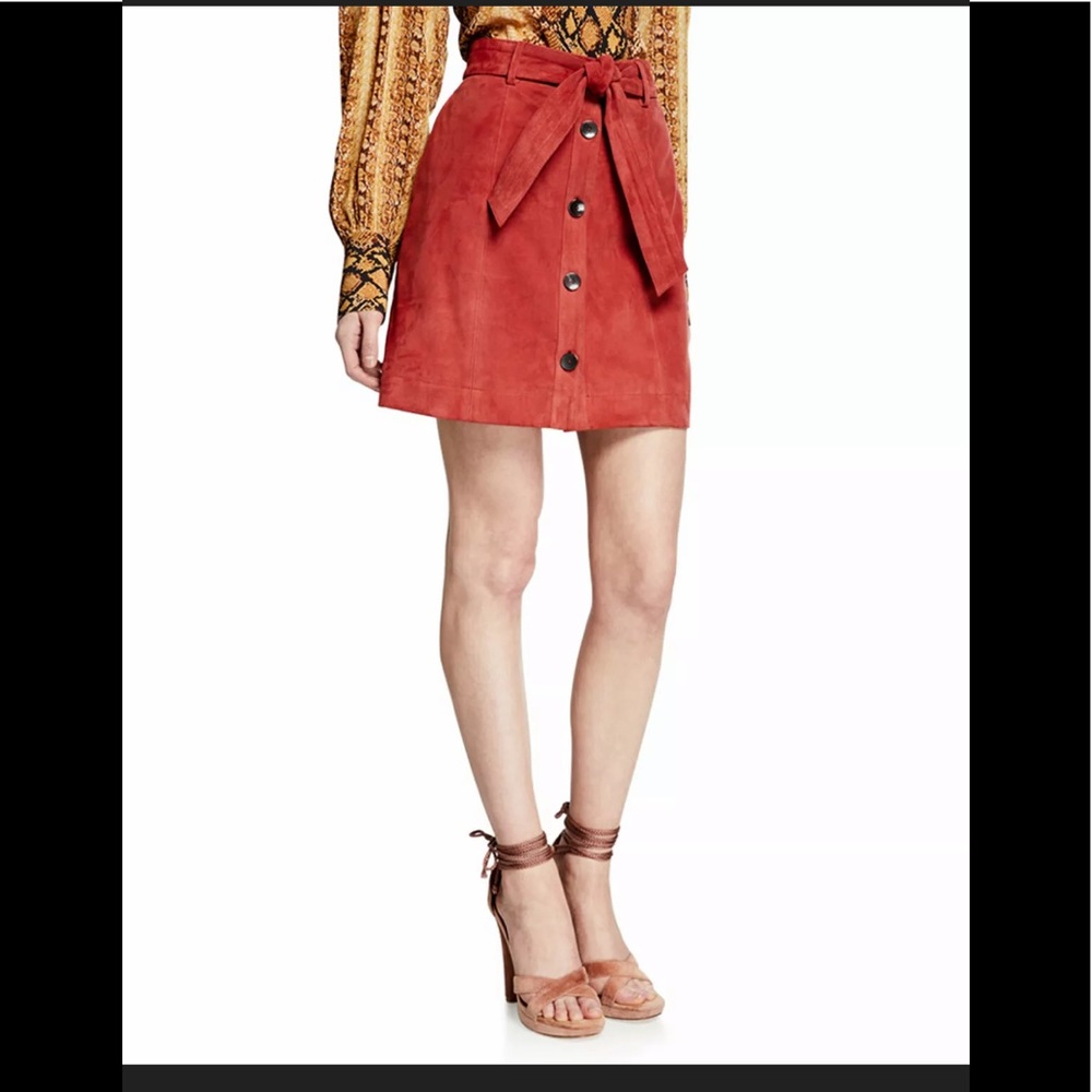 Joie neida orange suede skirt NWT 0